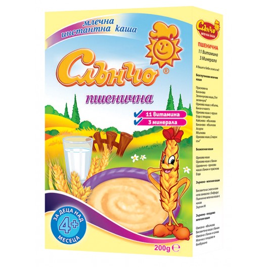 МЛЕЧНА КАША "Слънчо" 200г /пшенична/