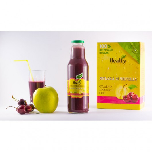 СОК "Healty" 750мл /ябълка и череша/
