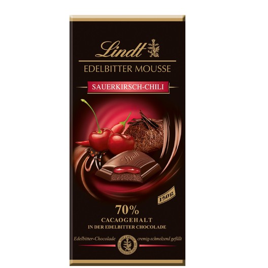 ШОКОЛАД  Mousse "Lindt" 150г /70% вишна и чили/
