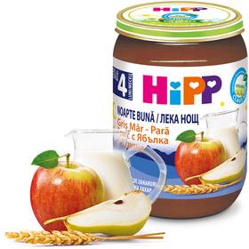 БИО ПЮРЕ "Hipp" 190г /5511 каша грис, ябълка и круша/