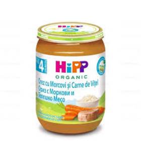 БИО ПЮРЕ "Hipp " 190г /6143 телешко,морков и ориз/