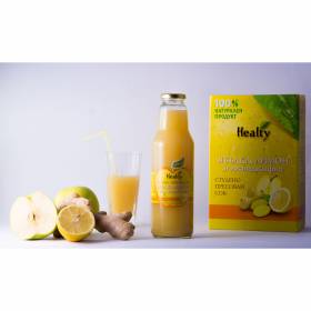 СОК "Healty" 750мл /ябълка, лимон и джинджифил/